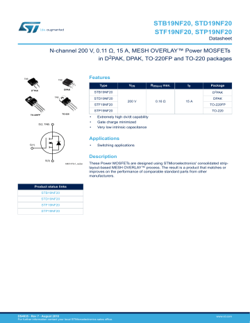 Stmicroelectronics Stf Nf Datasheet Manualzz