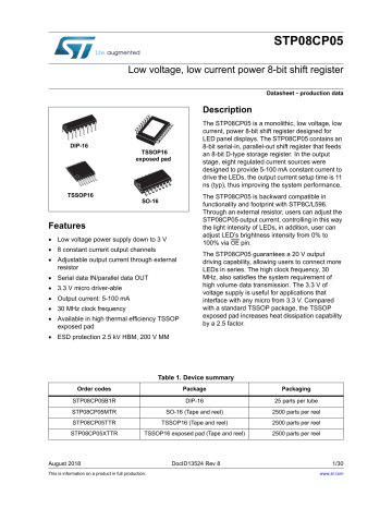 STMicroelectronics STP08CP05 Datasheet Manualzz