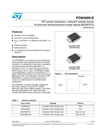 STMicroelectronics PD84008 E Datasheet Manualzz