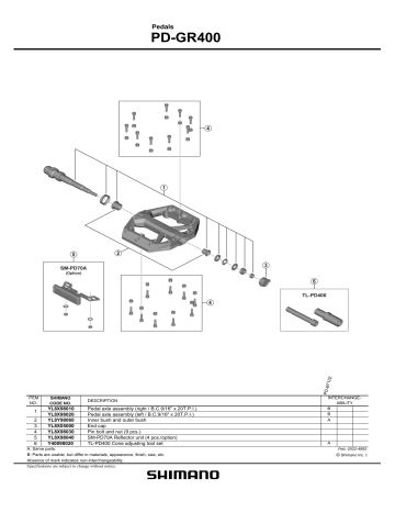 Shimano TL PD400 工具 Exploded View Manualzz