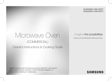 Bartscher 610195 Microwave MJ26A6093 Operating instructions | Manualzz Bartscher 610195 Microwave MJ26A6093 Operating instructions | Manualzz