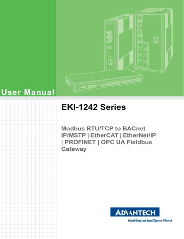 Advantech EKI-1242ECMS Modbus RTU/TCP to EtherCAT Fieldbus Gateway Manual | Manualzz