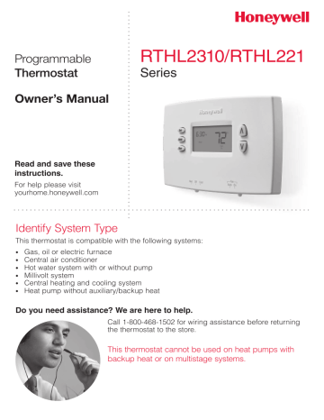 Honeywell Programmable Thermostat Owners Manual Manualzz