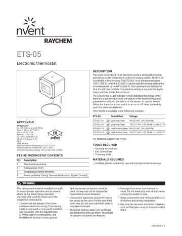 Raychem ETS 05 Installation Manual Manualzz