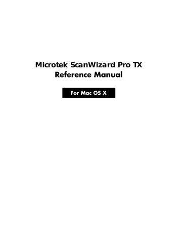 Microtek ScanMaker 8700 Pro, ScanWizard Pro TX Reference Manual | Manualzz Microtek ScanMaker 8700 Pro, ScanWizard Pro TX Reference Manual | Manualzz