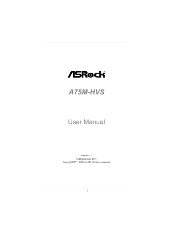 ASROCK A75M-HVS User Manual | Manualzz