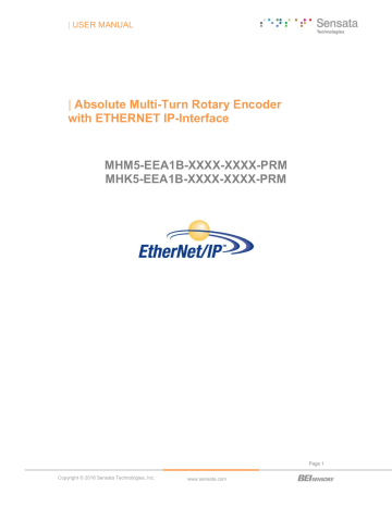 Sensata Absolute Multi-Turn Rotary Encoder User Manual | Manualzz Sensata Absolute Multi-Turn Rotary Encoder User Manual | Manualzz