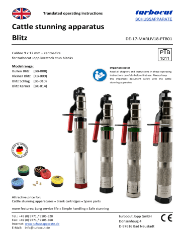 Kerbl Cattle Stunner Blitz Translated Operating Instructions