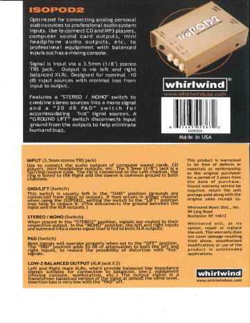 Whirlwind isopod 2 manual | Manualzz