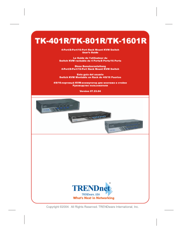 Trendnet TK-401R 4-Port PS/2 Rack Mount KVM Switch Mode d'emploi | Manualzz