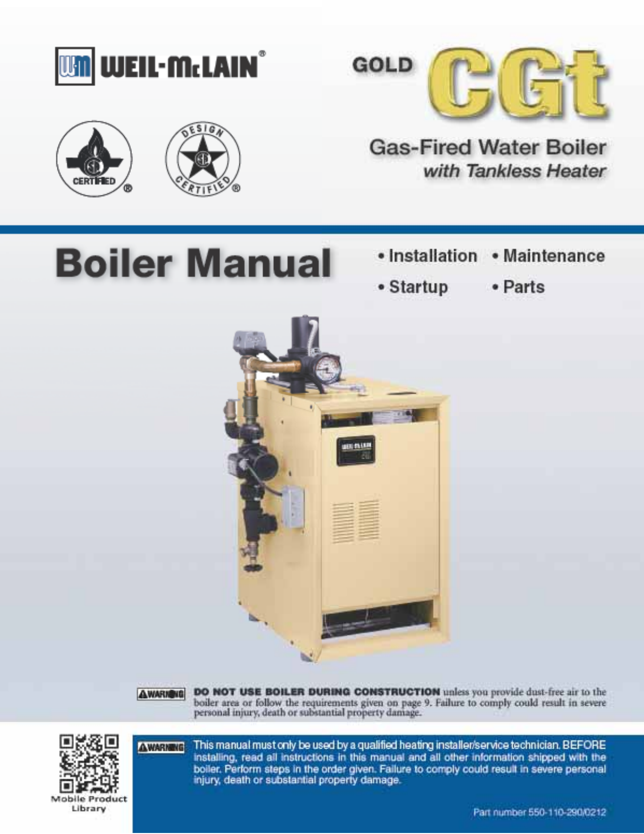 Weil Mclain Cgt Gas Boiler User Manual Manualzz