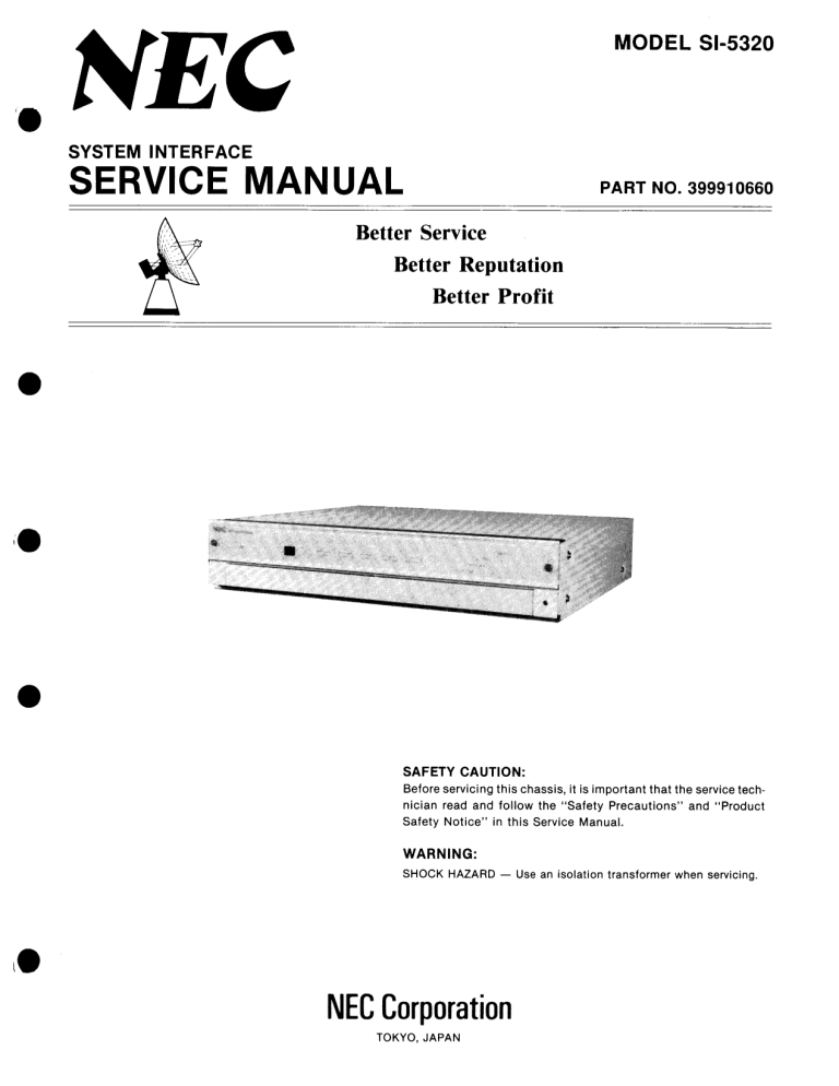 Nec Si 53 System Interface Service Manual Manualzz