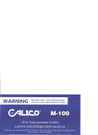 Calico M-100 Safety and Instruction Manual