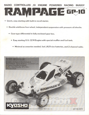 Kyosho Rampage Gp10 Manual Manualzz