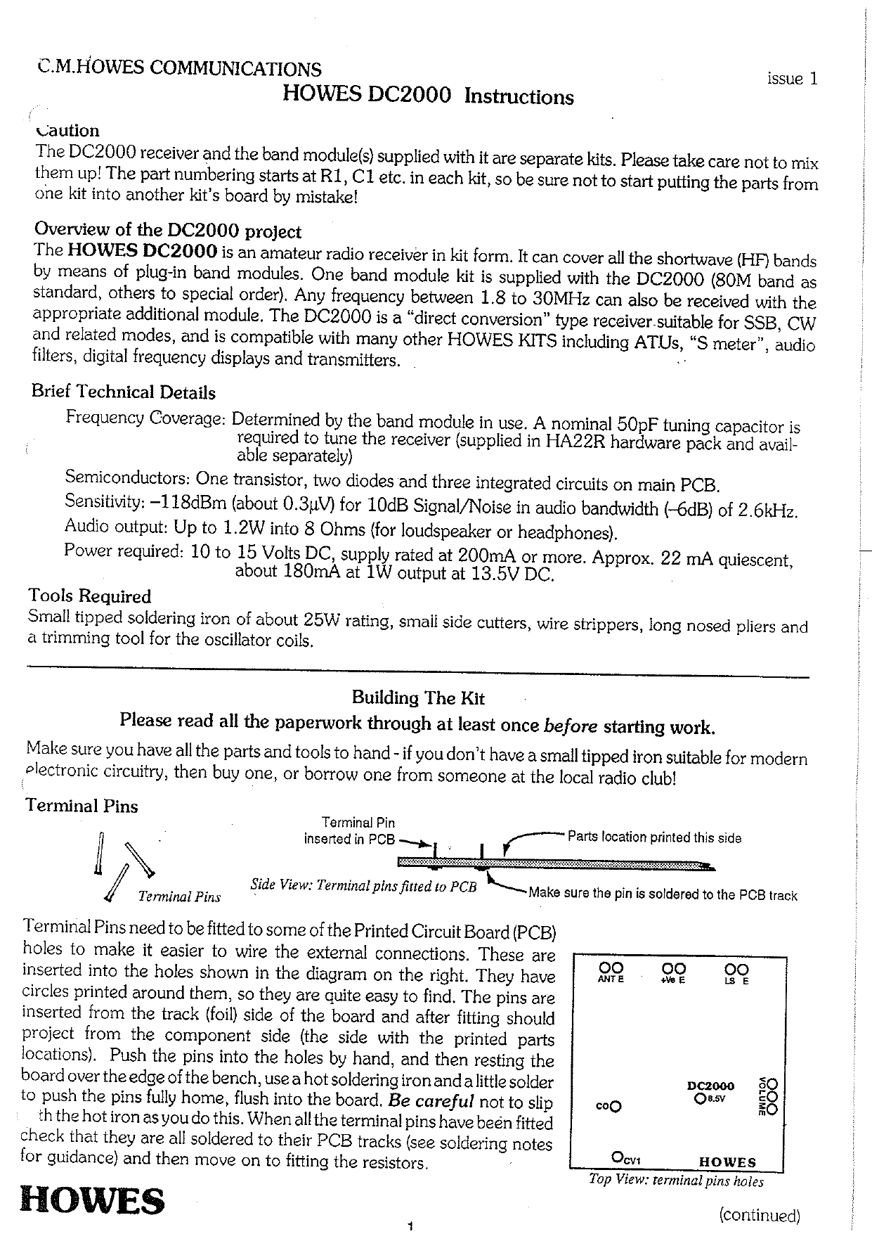 Howes Dc 00 User Manualzz