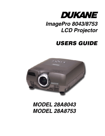 Dukane ImagePro 8753 Projector User Manual | Manualzz
