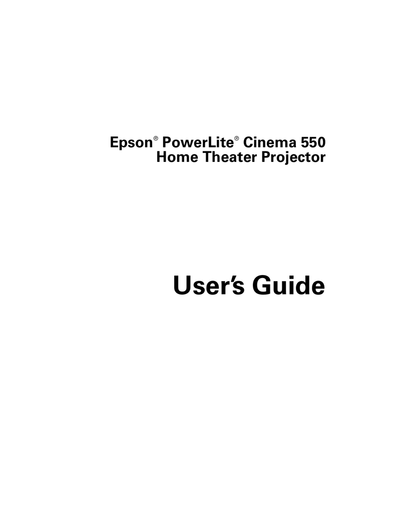 Epson 550 Projector User manual Manualzz