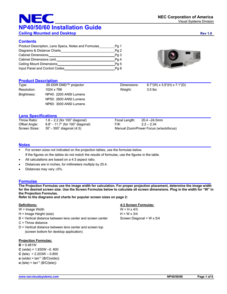 Nec Np 50g Users Manual Manualzz Com