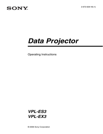 Sony VPL-ES3 User manual | Manualzz