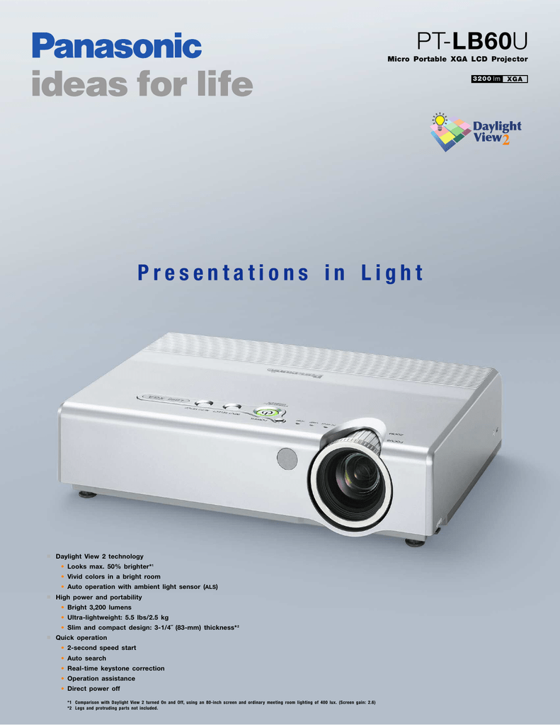 Panasonic Pt Lb60u Product Sheet Manualzz