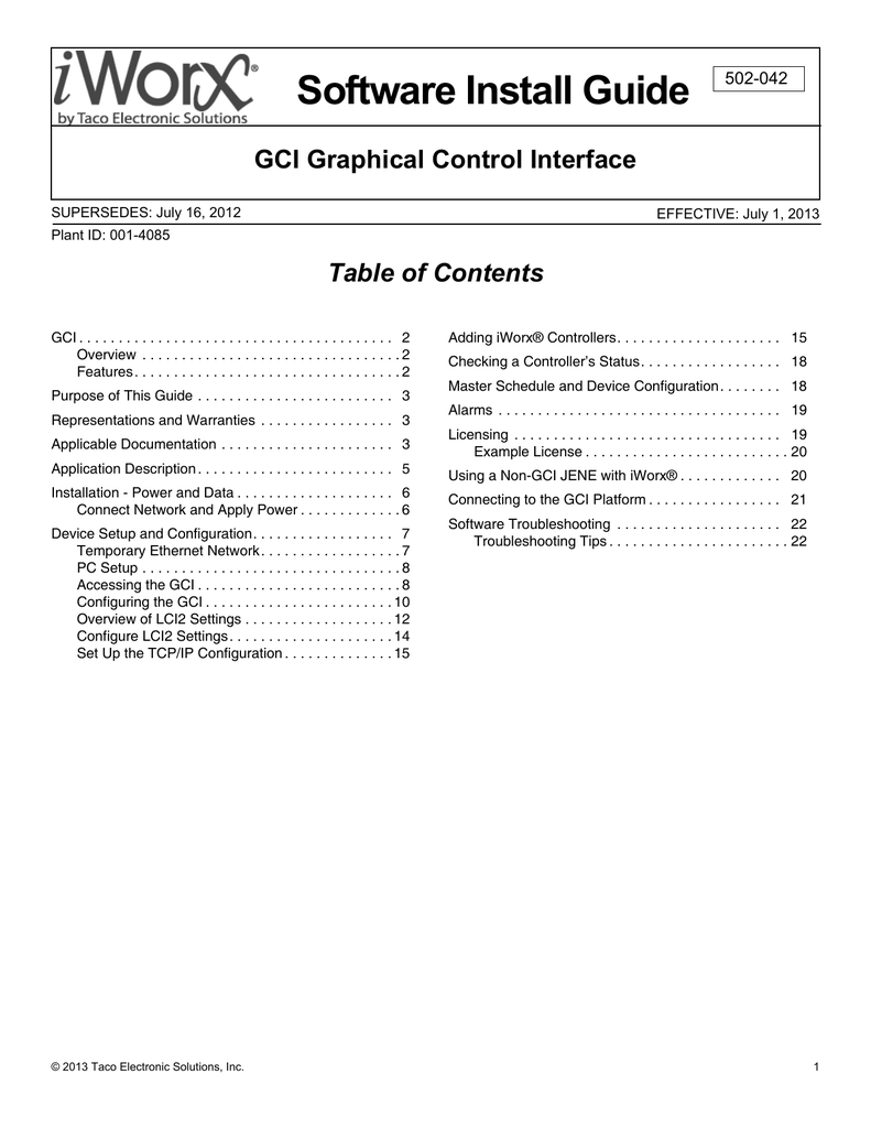 GCI Graphical Control Interface Software Guide Manualzz