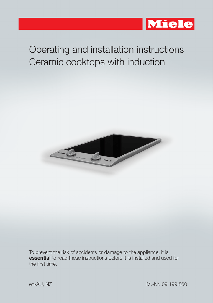 Operating and installation instructions Ceramic cooktops with induction
