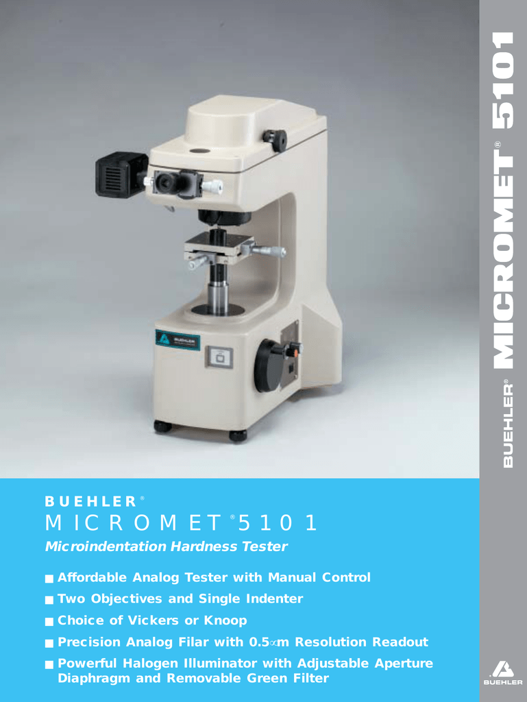 MicroMet 5101 Microindentation Hardness Tester Manualzz