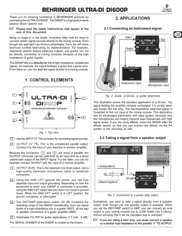 Behringer ULTRA-DI DI600P User Manual | Manualzz