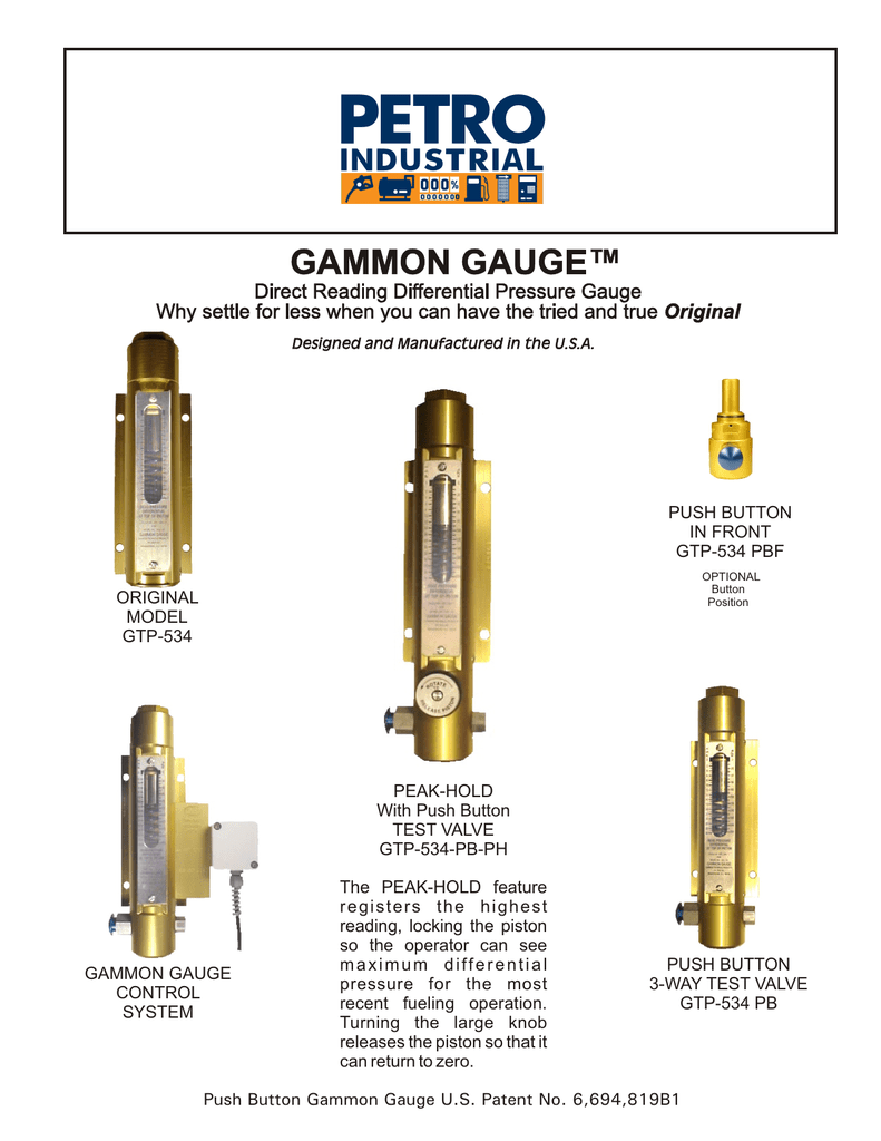 PETRO Gammon Differential Pressure Gauge Data Sheet Manualzz