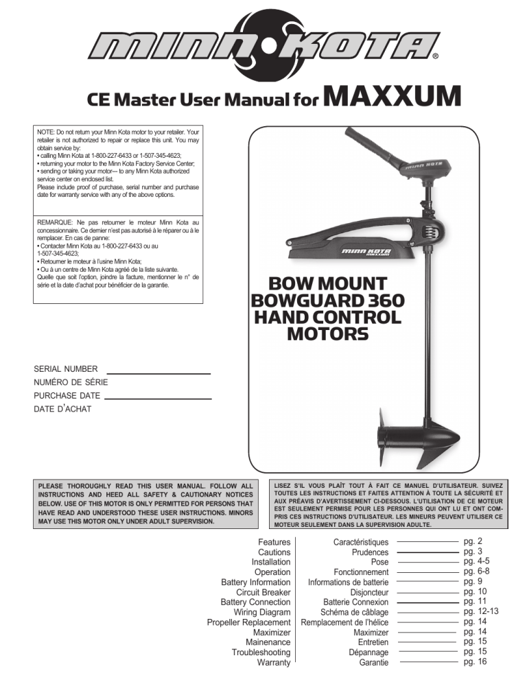 Maxxum 55 Sc Bg Hand Freshwater Trolling Motor Owners Manual Manualzz