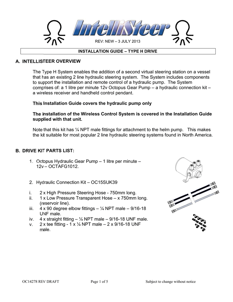 Intellisteer Type H System Owners Manual Manualzz