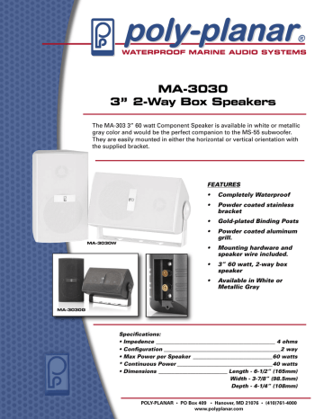 Poly Planar MA3030 Product Sheet Product sheet | Manualzz