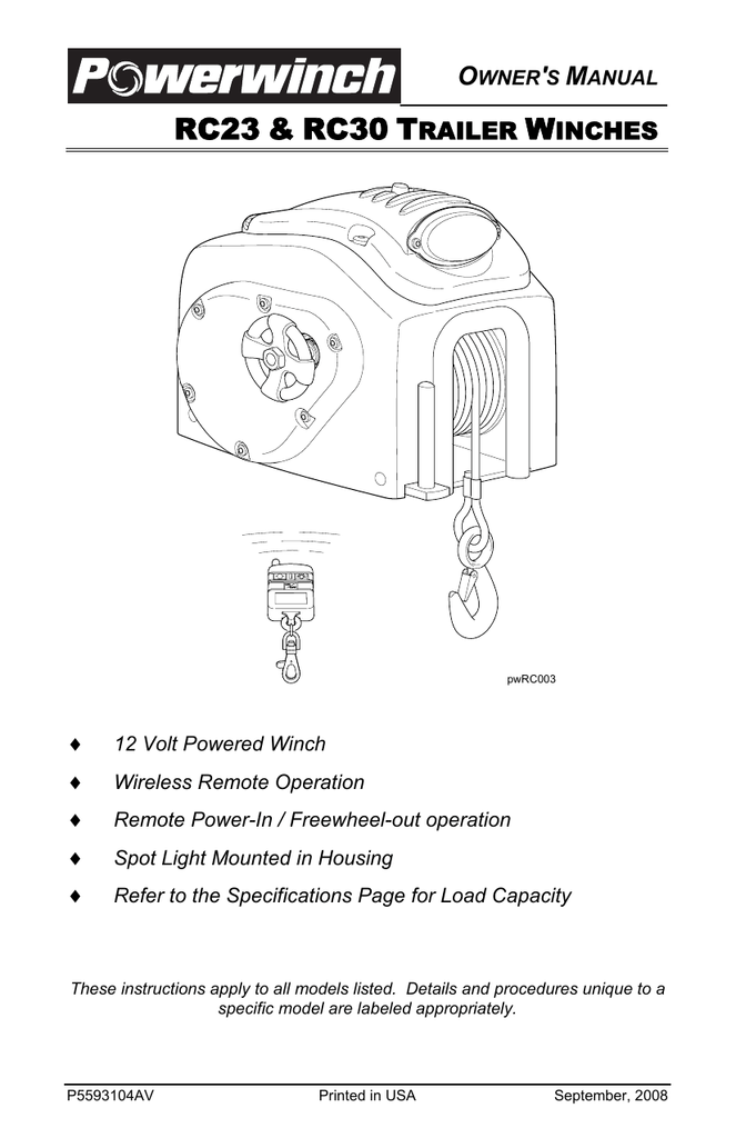 Wiring Manual PDF: 12 Volt Powerwinch Wiring Diagram