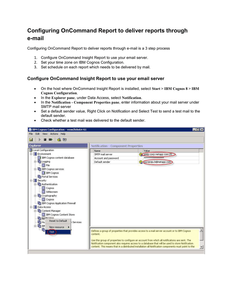 Configuring Oncommand Report To Deliver Reports Through E Mail 1 Manualzz