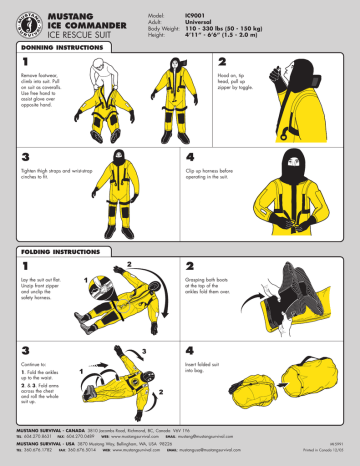 Mustang Survival Ice Commander IC9001 User Manual | Manualzz