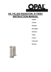 OPAL E176001 Oil Filled Radiator Instruction Manual