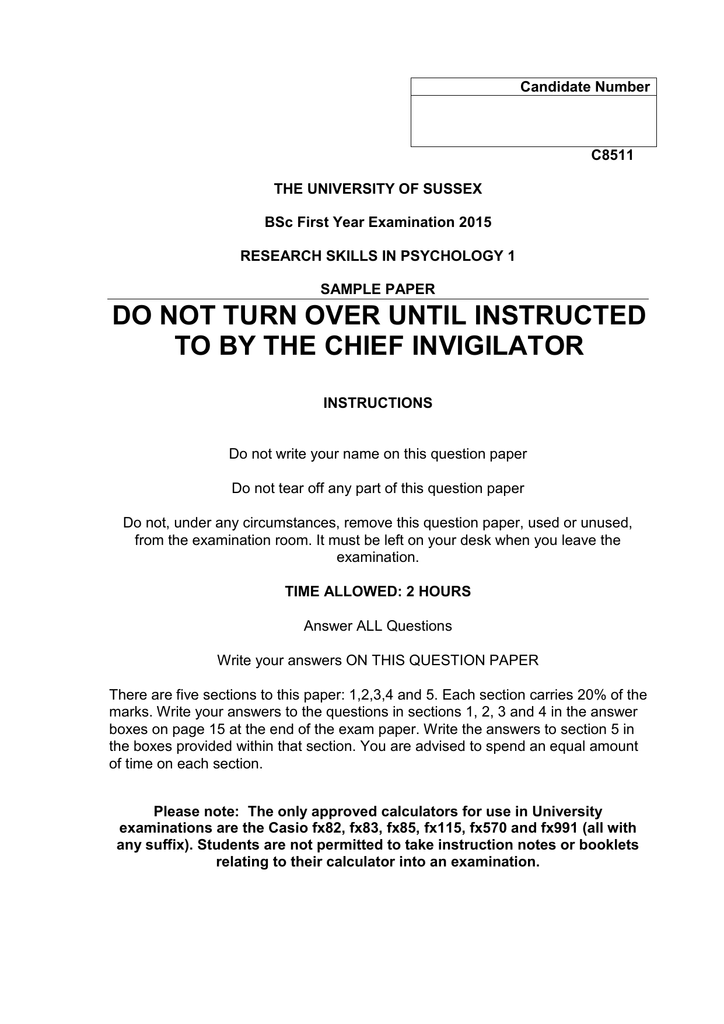 Psychology paper format picture