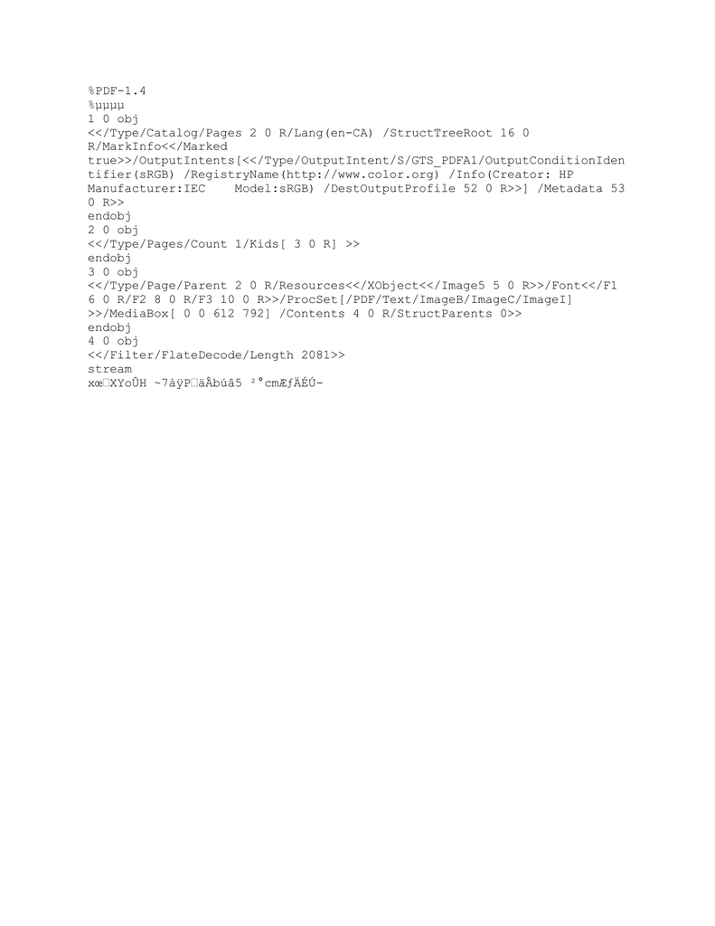 Pdf 1 4 µµµµ 1 0 Obj Lt Lt Type Catalog Pages 2 0 R Lang En Ca Structtreeroot 16 0 Manualzz