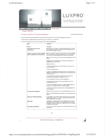 Luxpro Psm30sa T Stat Troubleshooting Guide Manualzz