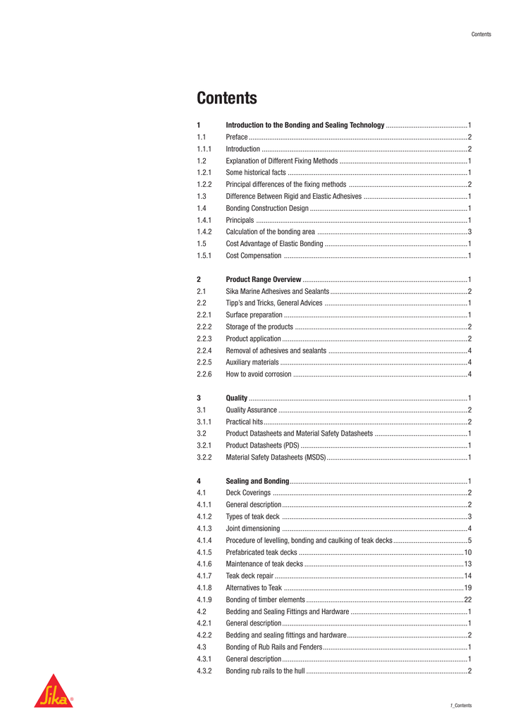 Sika Pre Treatment Chart For Marine Applications