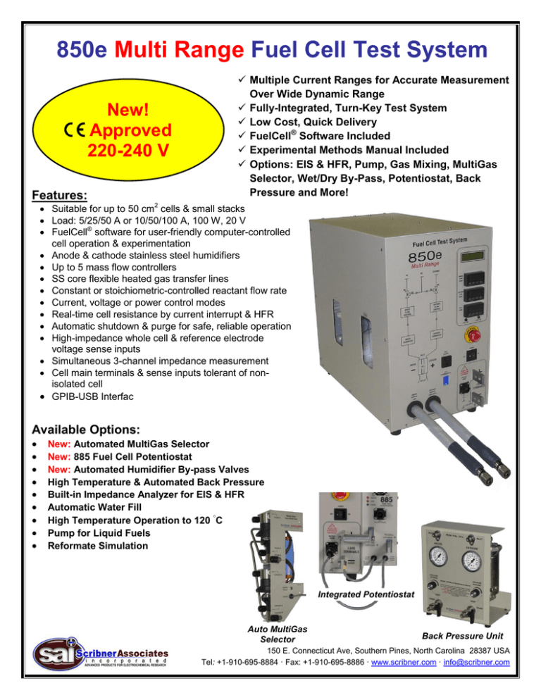 Scribner 850e Integrated PEM fuel cell test station Manualzz