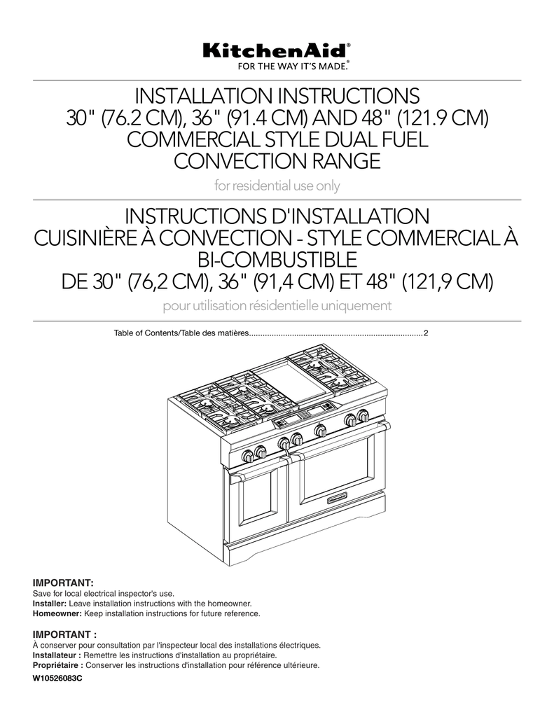 KitchenAid KDRU763VSS Oven Installation Instruction Manualzz