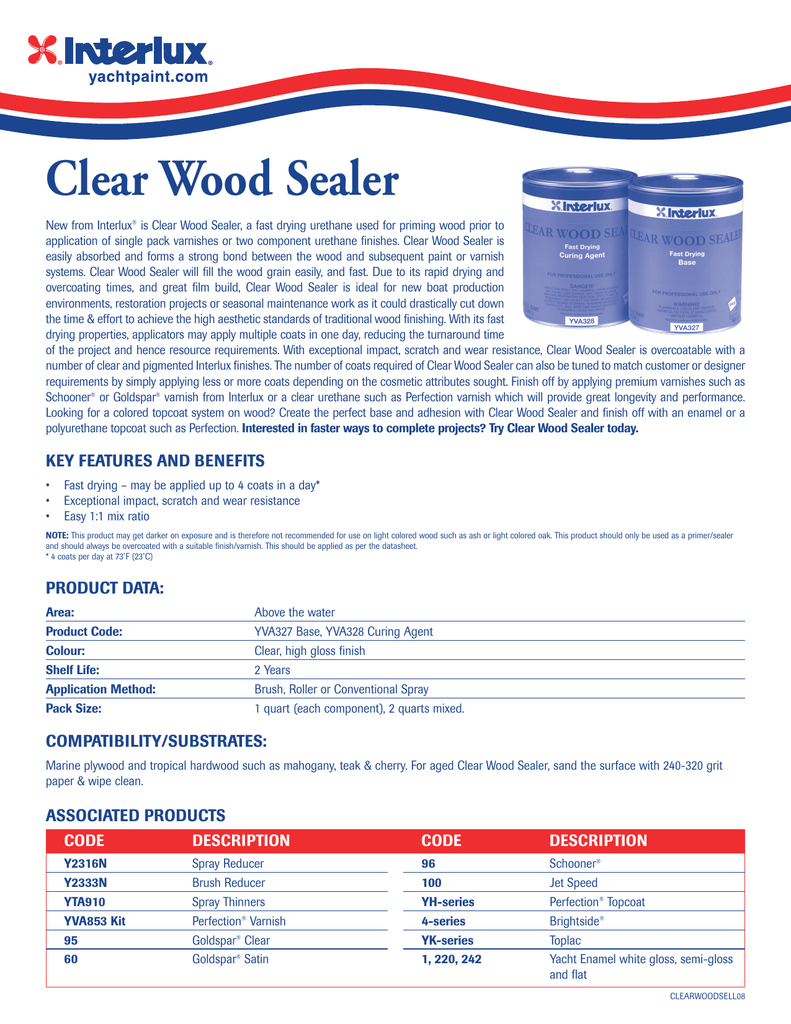 Clear Wood Sealer Technical Data Sheet Manualzz