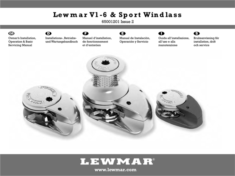 Lewmar VSeries Windlass User Guide Manualzz