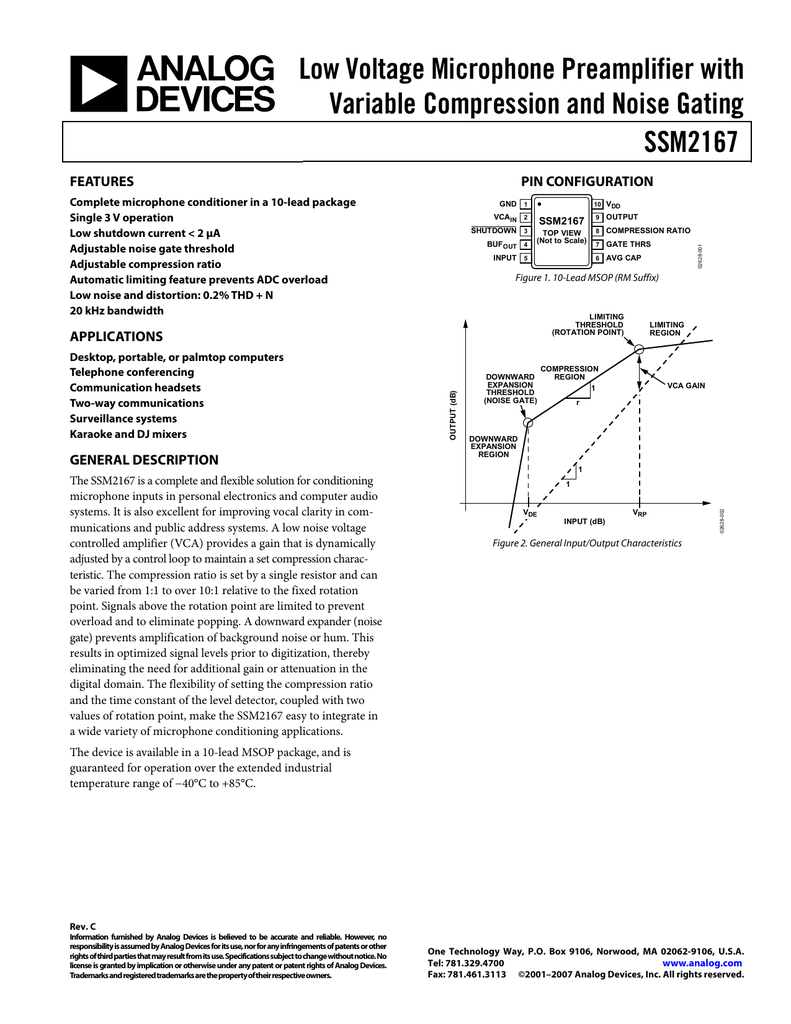 Ssm2167 схема включения