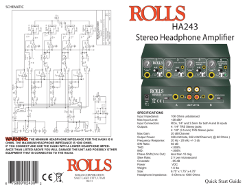 Rolls HA243 Headphone Amplifier manual 