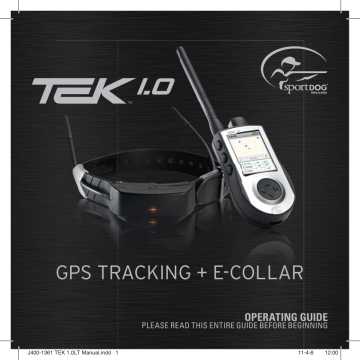 SportDOG TEK-V1LT TEK 1.0 GPS Tracking + E-Collar Operating Guide | Manualzz