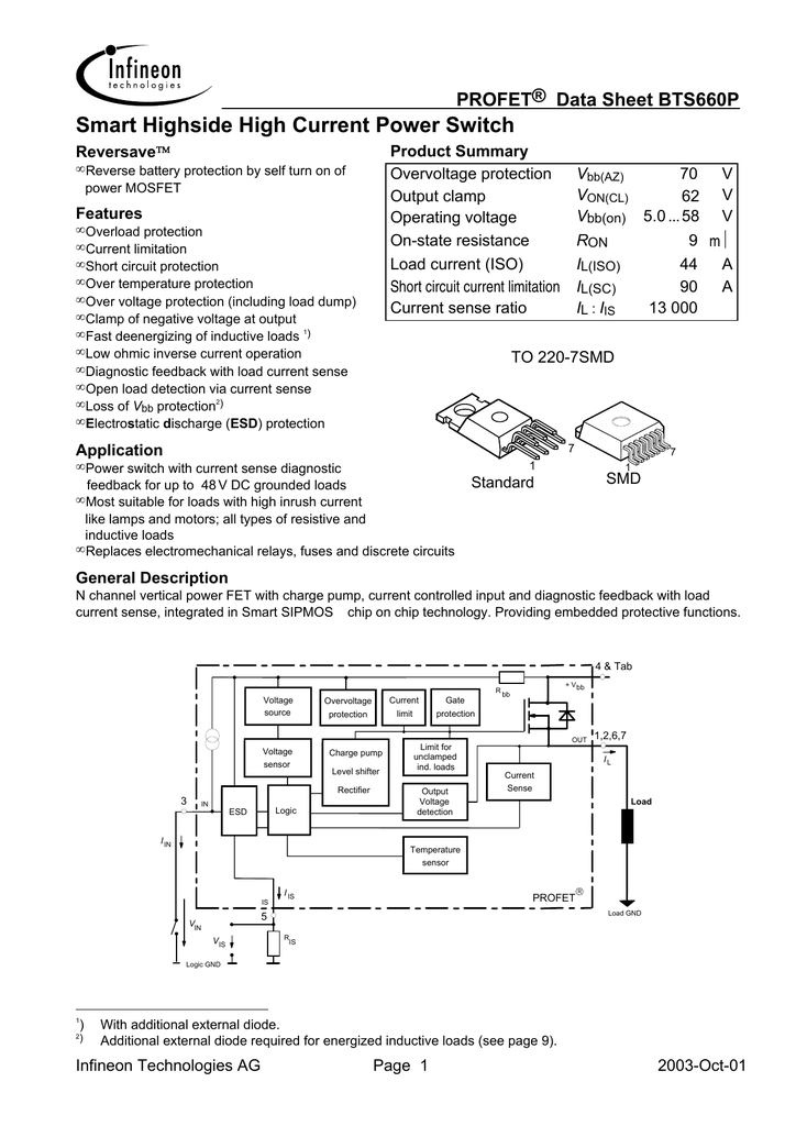 BTS660P IC SWITCH PWR hiside TO220-7