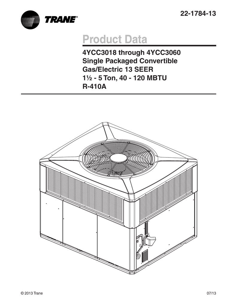 Trane 4YCC3048A3120B 4YCC3 XB13c 4 Tons 13 SEER R410A Spine Fin