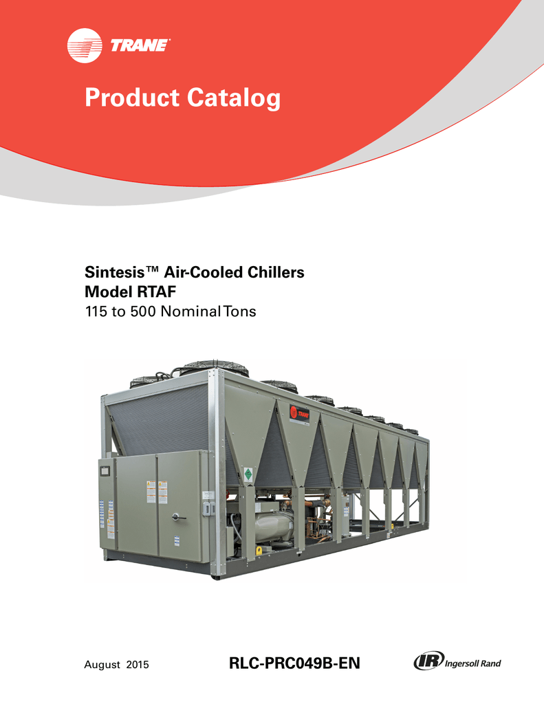 Sintesis™ Helical Rotary Chiller Model RTAF Manualzz